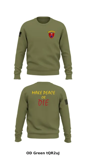 1st Battalion, 5th Marines  Store 1 Core Men's Crewneck Performance Sweatshirt - tQR2uJ