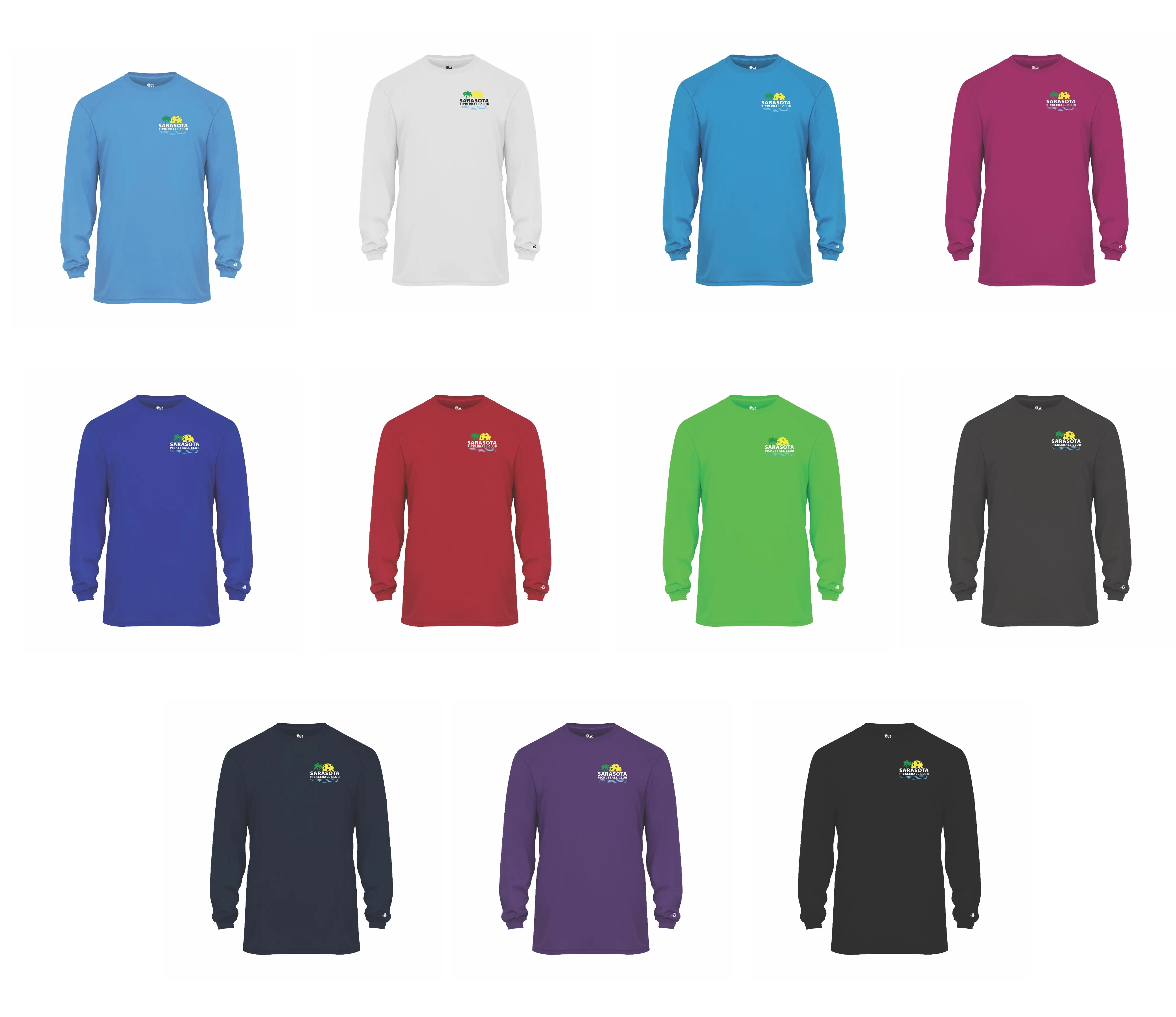 2021 Sarasota Pickleball Club Men's Performance Long Sleeve Shirt - Design 2