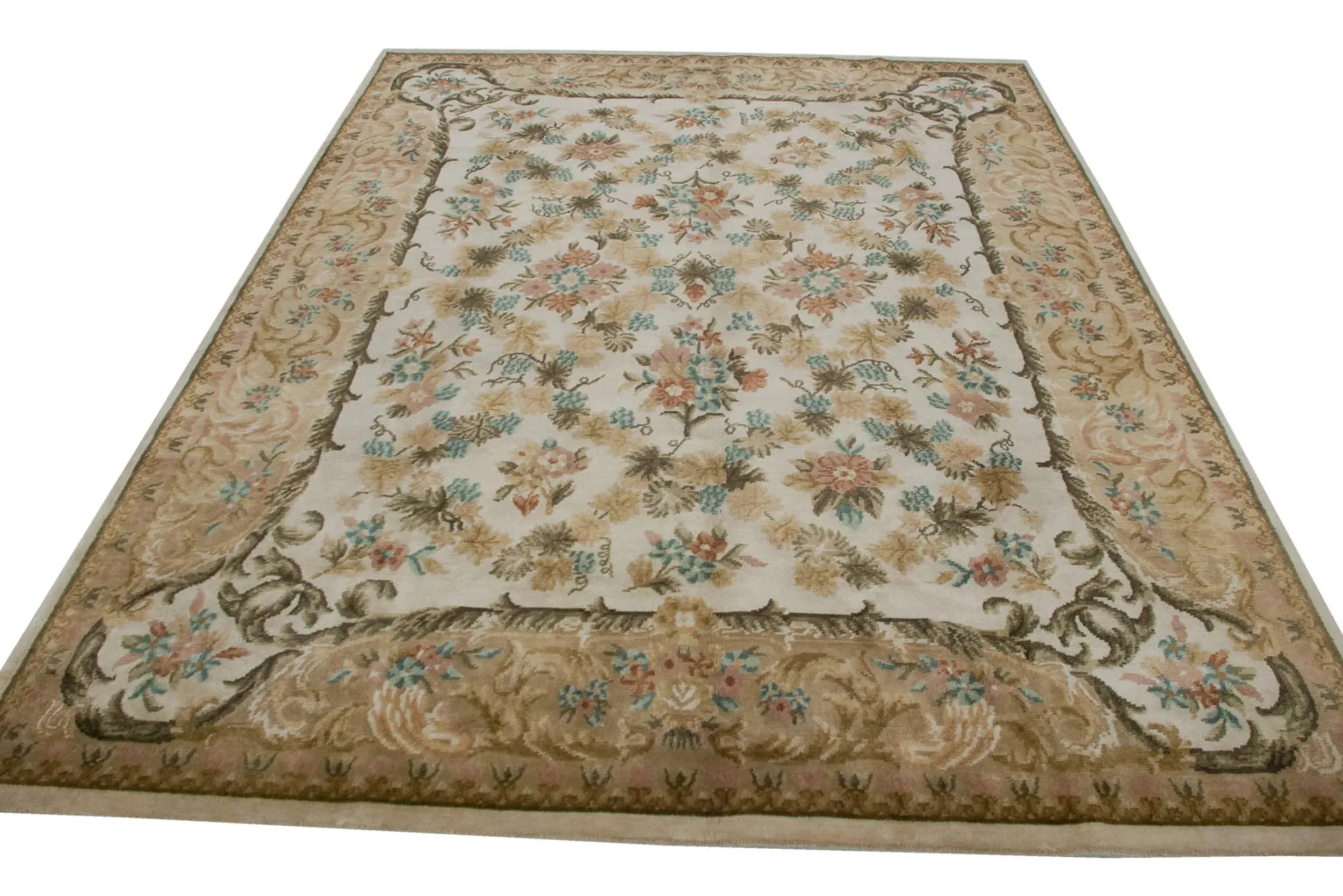 8x10 Vintage Contemporary Indian Savonnerie Design Carpet