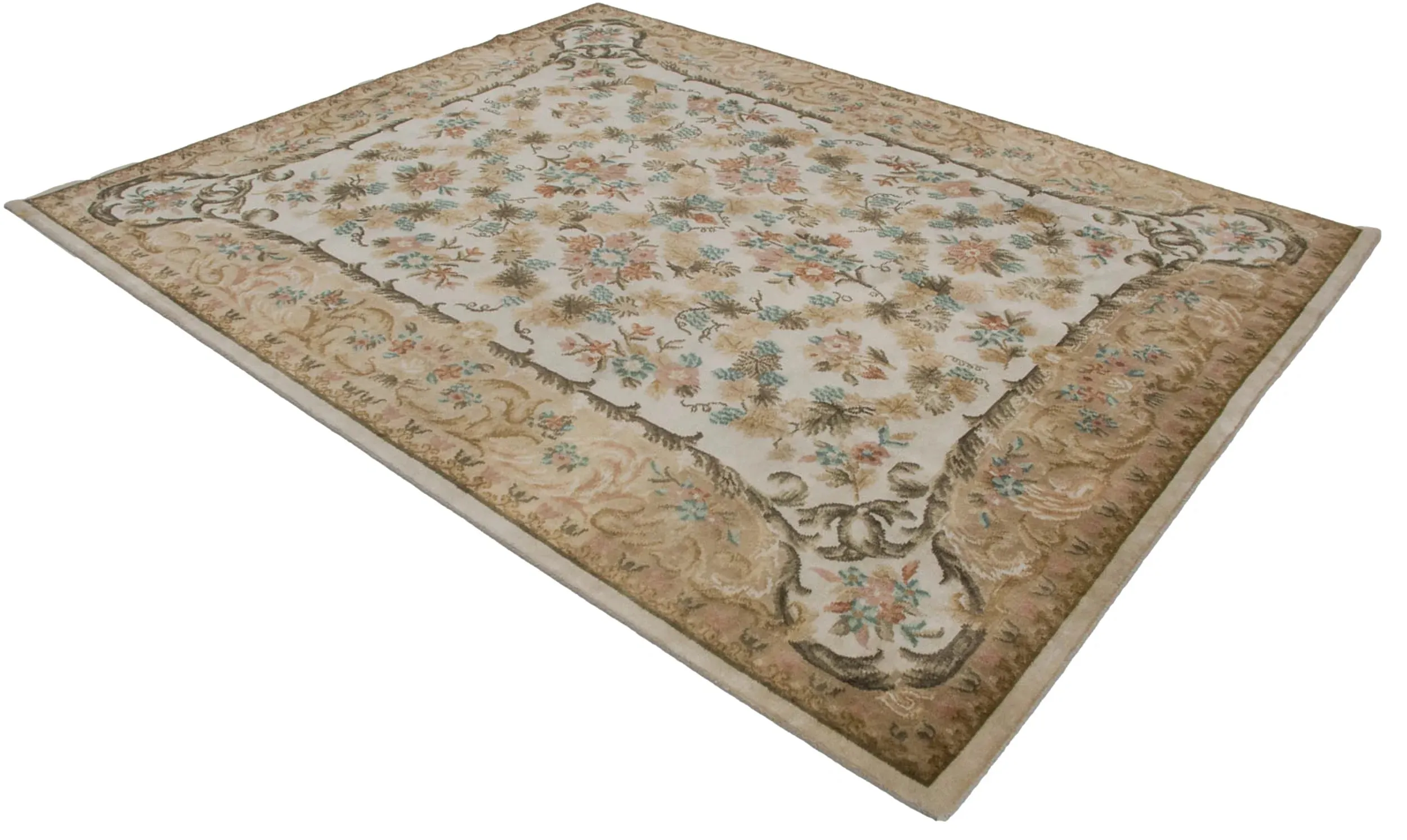 8x10 Vintage Contemporary Indian Savonnerie Design Carpet