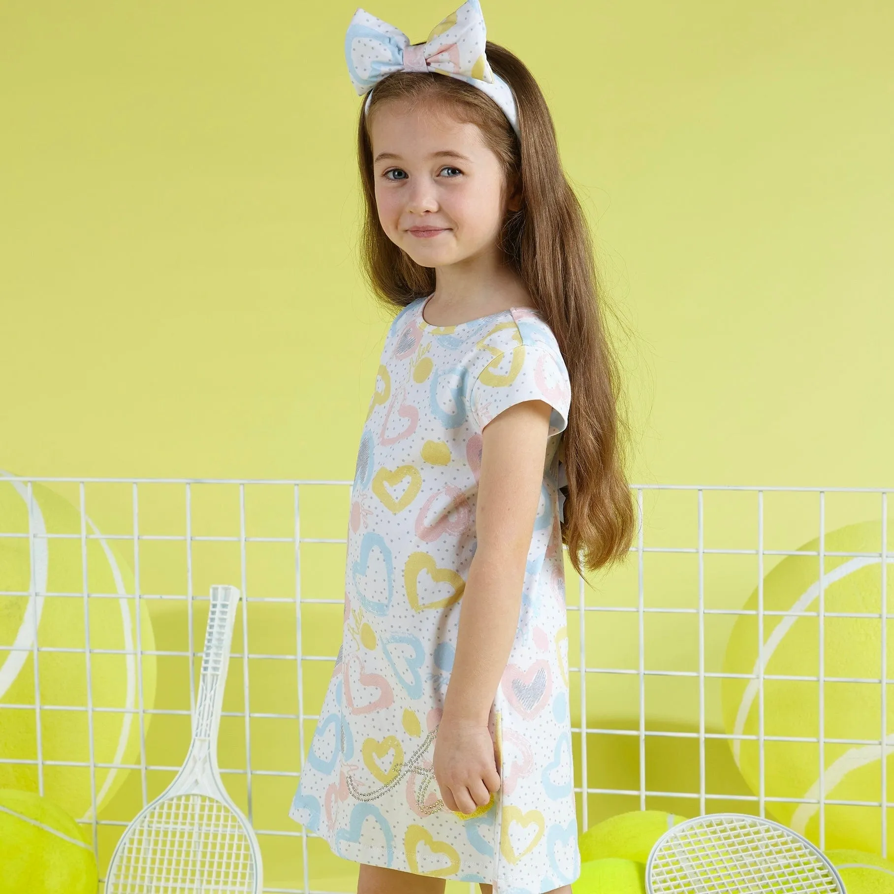 A DEE - Valerie Tennis Club Print Jersey Dress - White