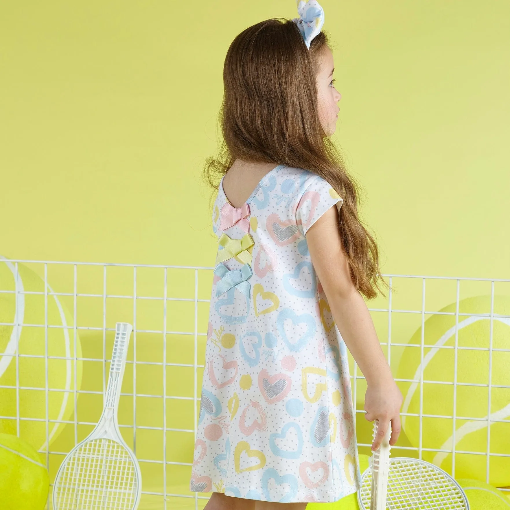 A DEE - Valerie Tennis Club Print Jersey Dress - White