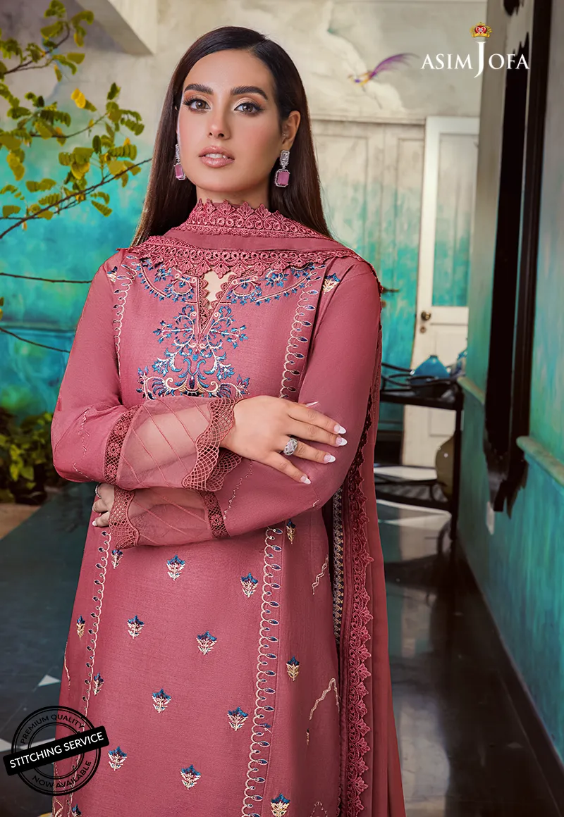 AJIM-23 Asim Jofa The Iqra & Minal Edit Winter Collection 2022 | Unstitched Embroidered Cotton Suits