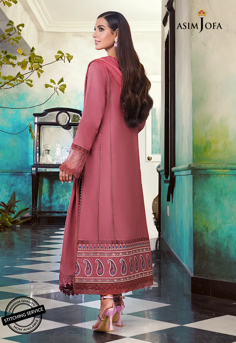 AJIM-23 Asim Jofa The Iqra & Minal Edit Winter Collection 2022 | Unstitched Embroidered Cotton Suits