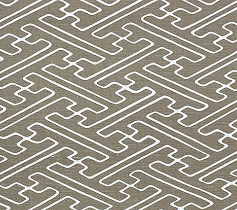 Alan Campbell Fabric: Saya Gata - Custom Camel on Tinted Belgian Linen / Cotton