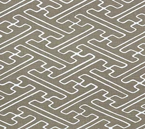 Alan Campbell Fabric: Saya Gata - Custom Camel on Tinted Belgian Linen / Cotton