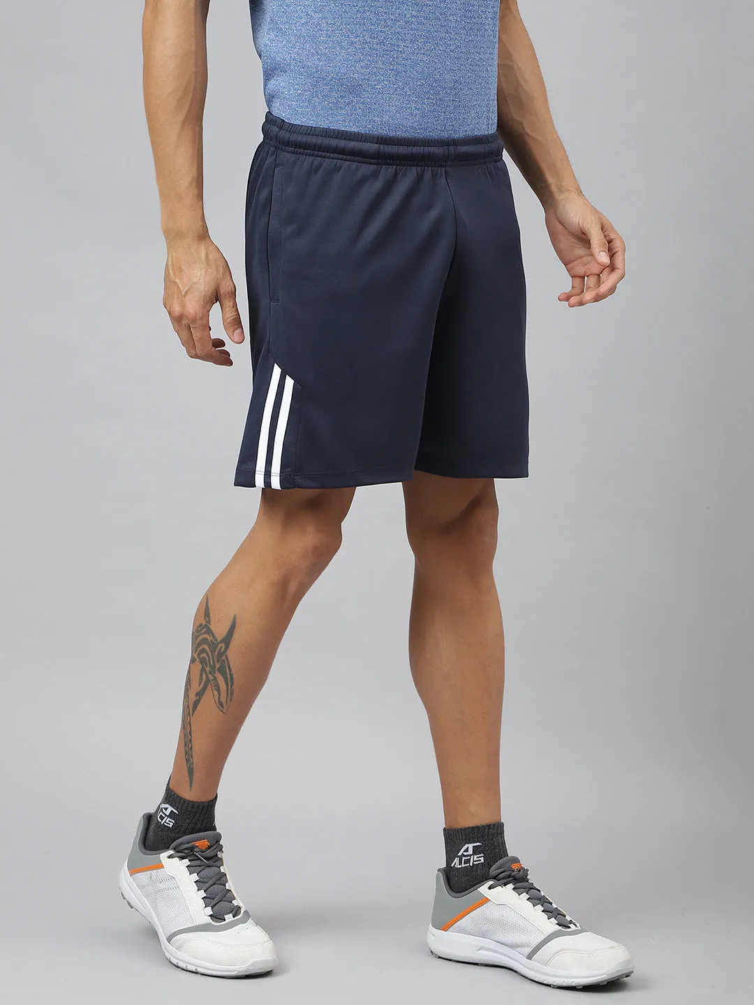 Alcis Men Navy Anti-Static Slim-Fit Training Shorts