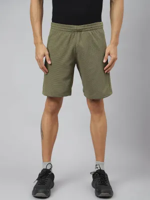Alcis Men Olive Anti-Static Slim-Fit Training Shorts
