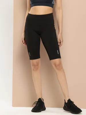 Alcis Women Black Plum High-Impact Performance Anti-Static Soft-Touch Slim-Fit Running Shorts