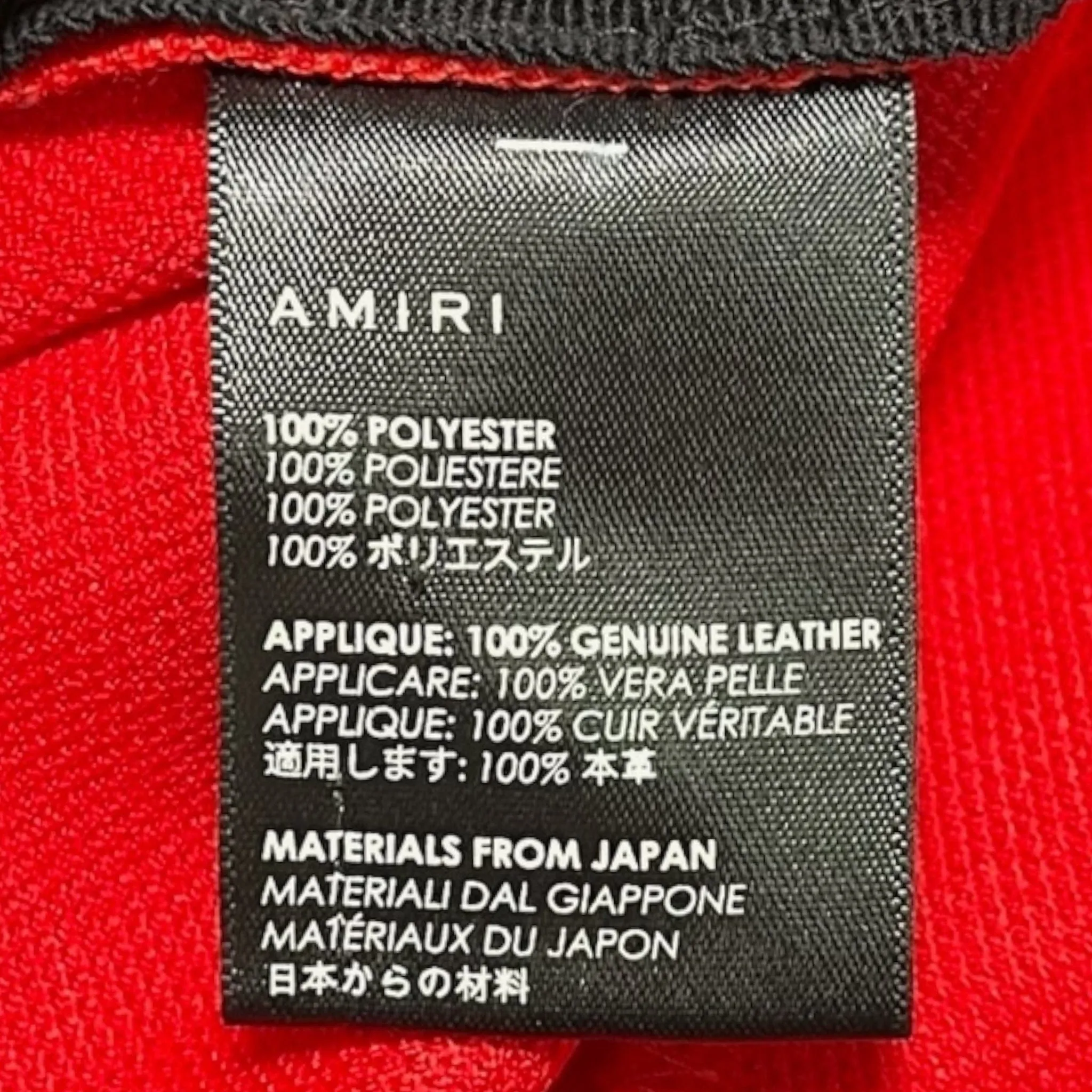 Amiri Leather Trimmed Star Logo Track Pants Red Pre-Owned