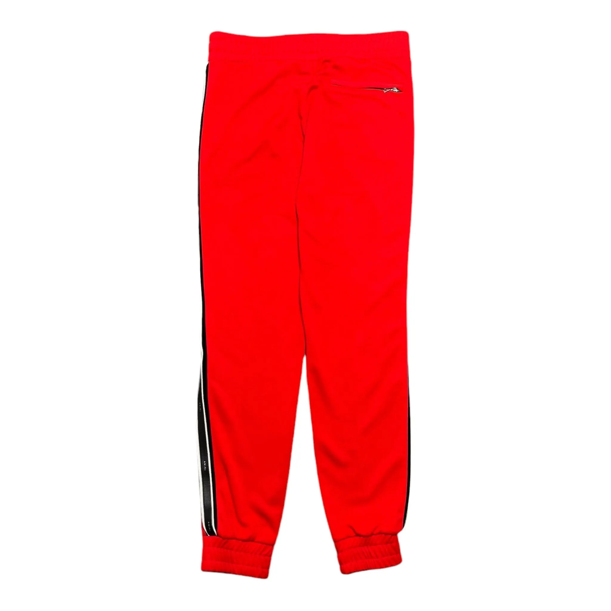 Amiri Leather Trimmed Star Logo Track Pants Red Pre-Owned