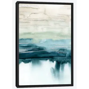 At Sea I- 26"x 40" Thin Dark Wood Framed Canvas
