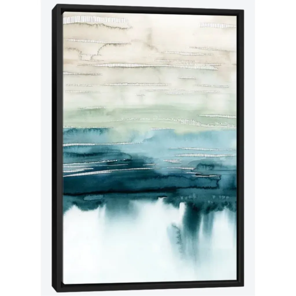 At Sea I- 26"x 40" Thin Dark Wood Framed Canvas