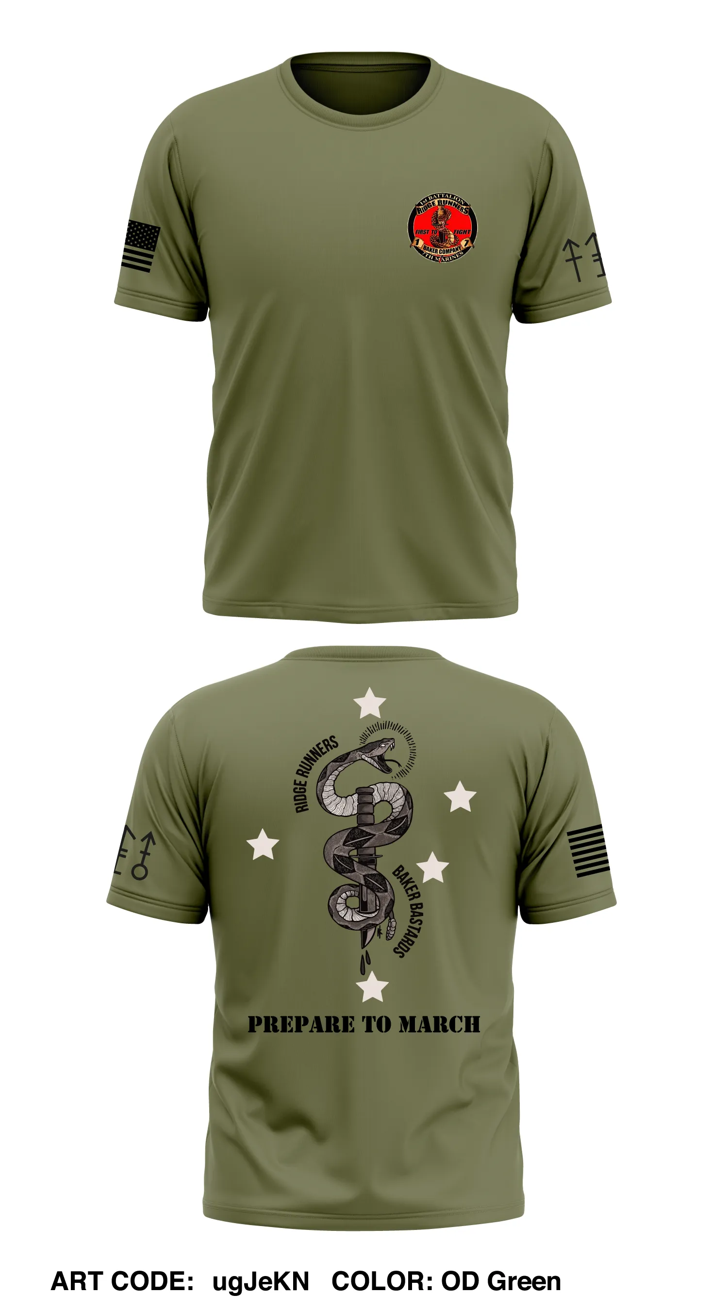Baker co 1st BN 7th marines Store 1 Core Men's SS Performance Tee - ugJeKN