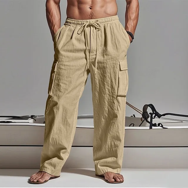 Beach Cargo Practical design Men's Pants Trousers Pants Summer Gauze Pants Super sale