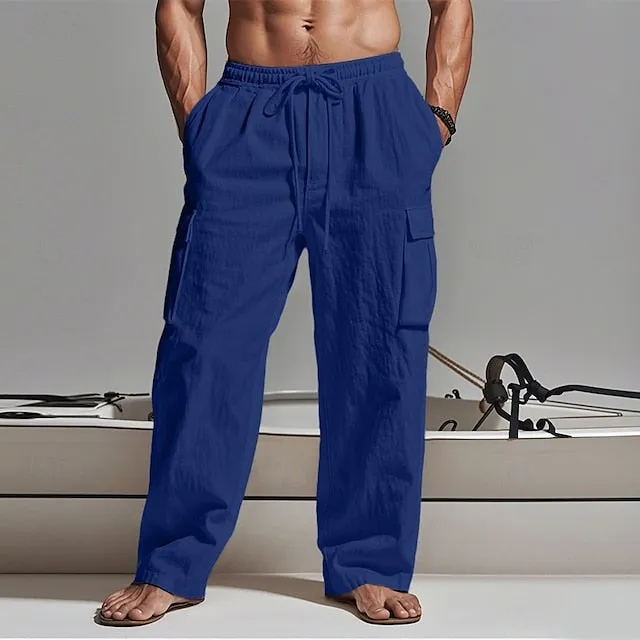 Beach Cargo Practical design Men's Pants Trousers Pants Summer Gauze Pants Super sale