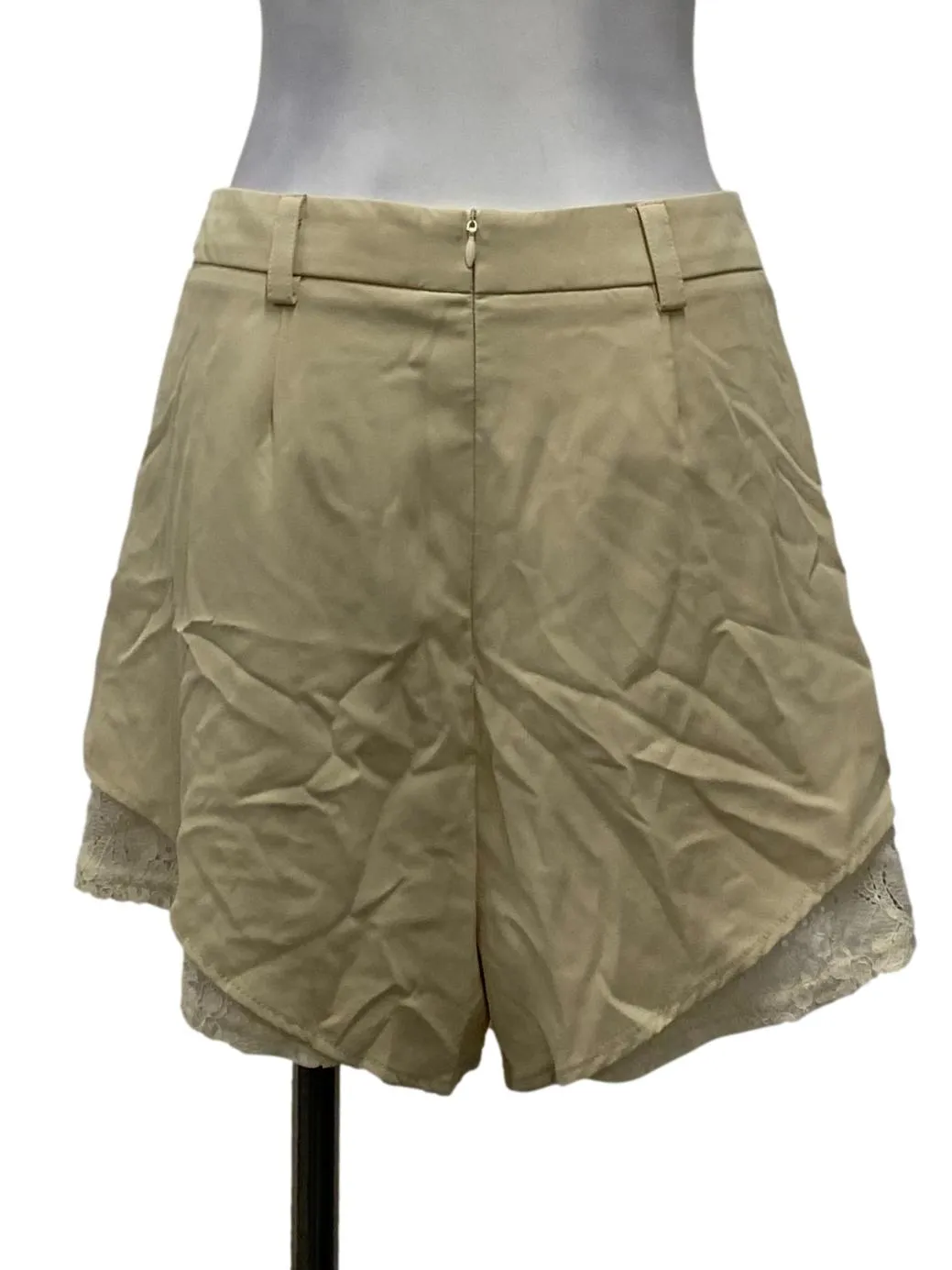 Beige Laced Shorts