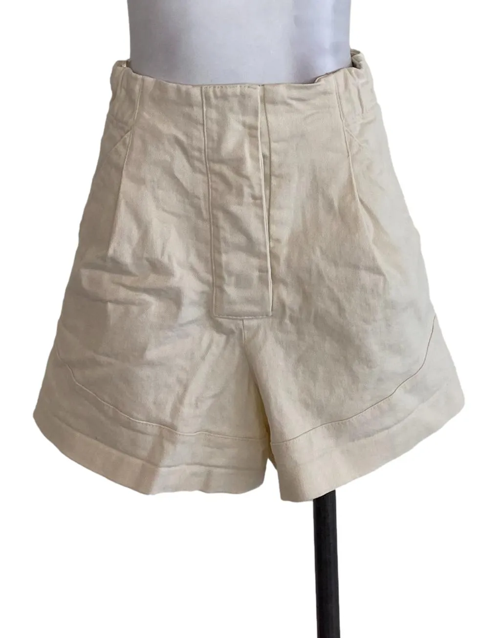 Beige Plain Shorts