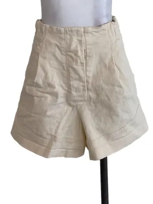 Beige Plain Shorts