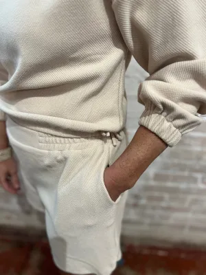 Beige Tween Everly Elastic Shorts