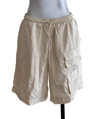 Beige Windowpane Shorts