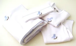 Blue Rocking Horse Outfit, Blanket & Hat Set (Newborn)