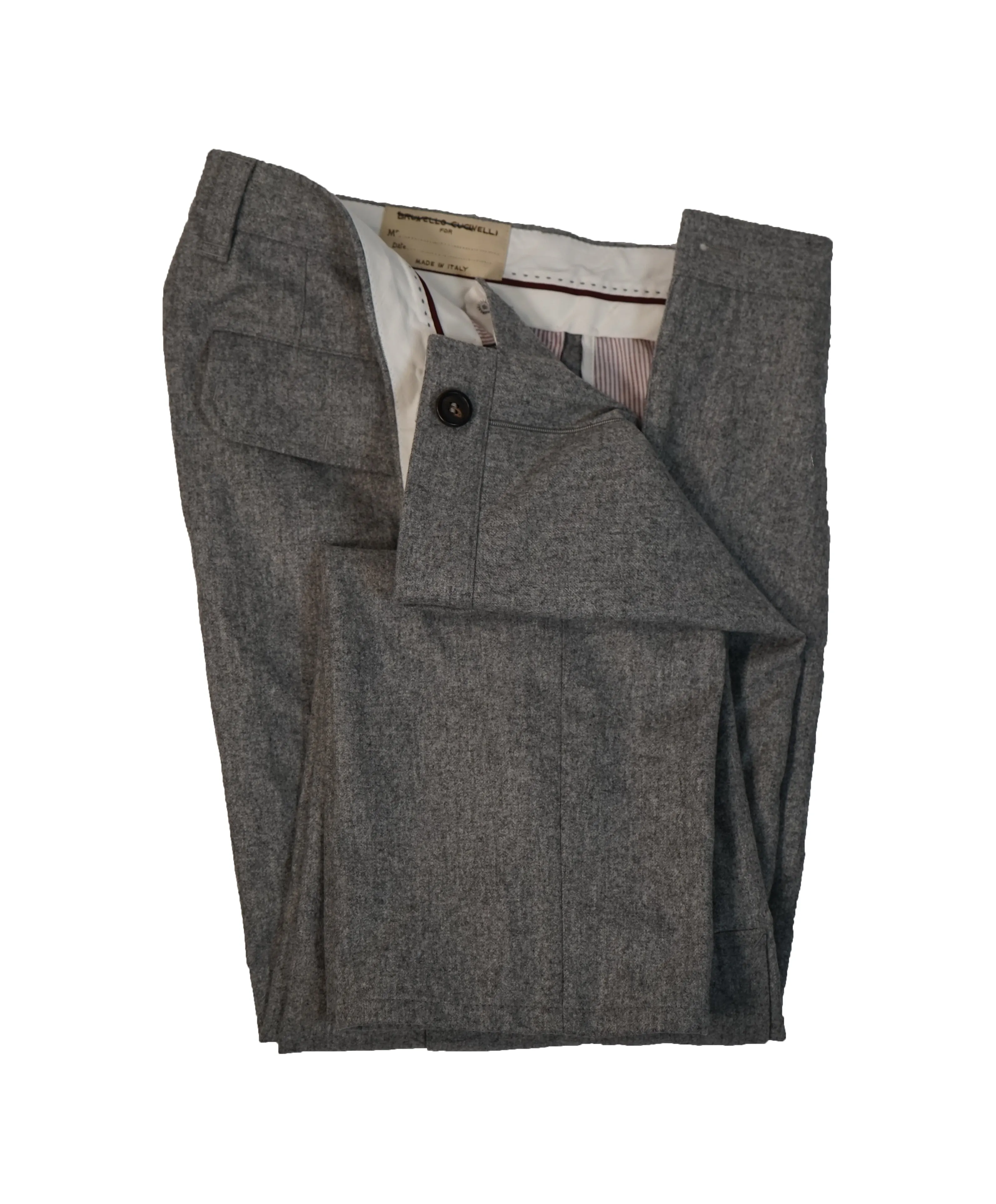 BRUNELLO CUCINELLI - Wool Cargo Dress Pants Gray - 34Wx28.5L