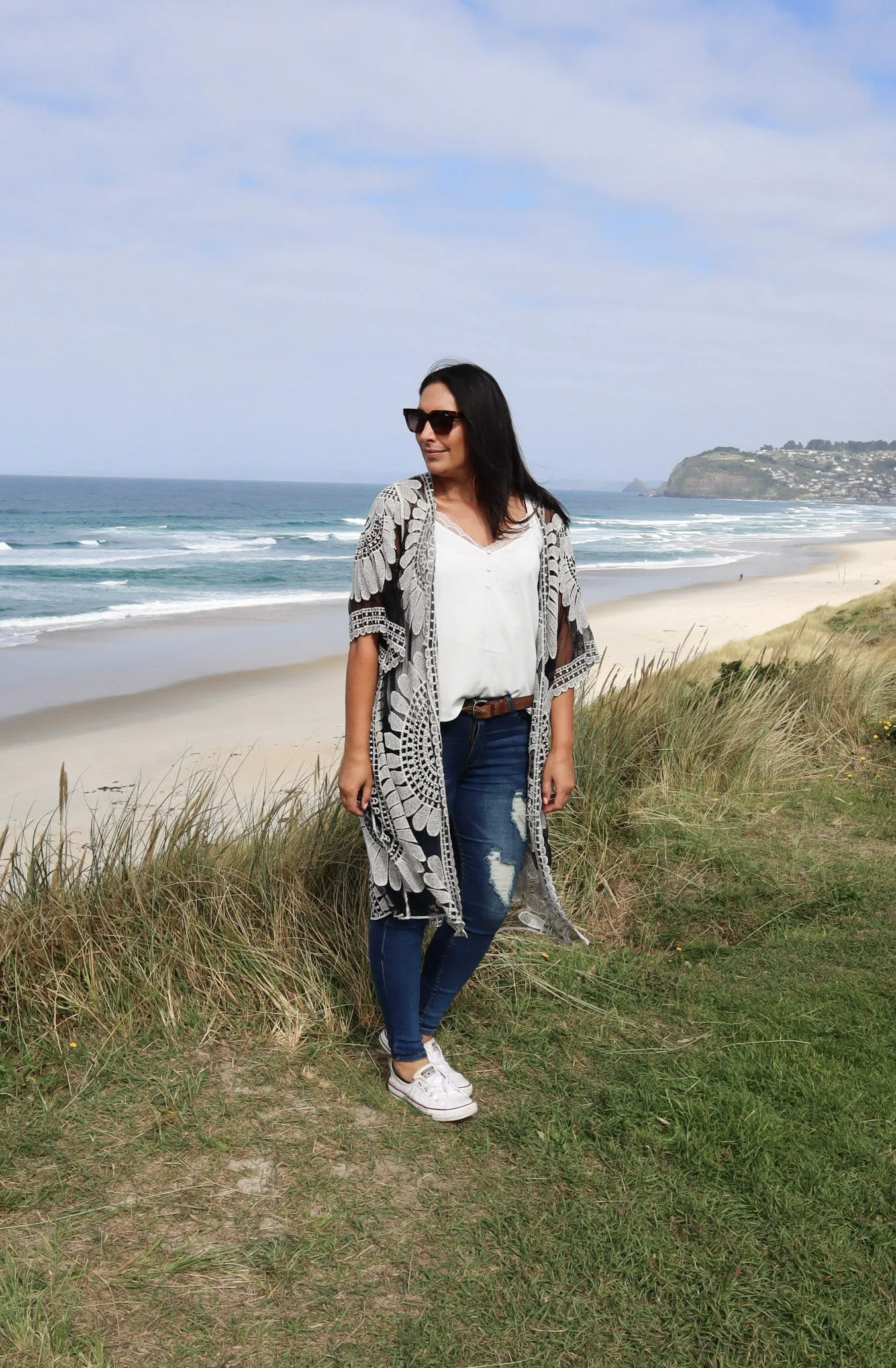 B/W Tatiana Embroidered Cardi