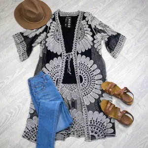 B/W Tatiana Embroidered Cardi