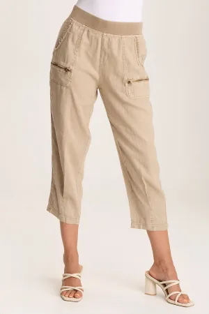 Camden Linen Tapered Crop Pant