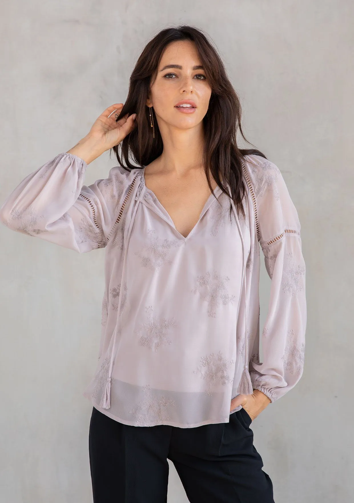 Cameron Embroidered Chiffon Blouse