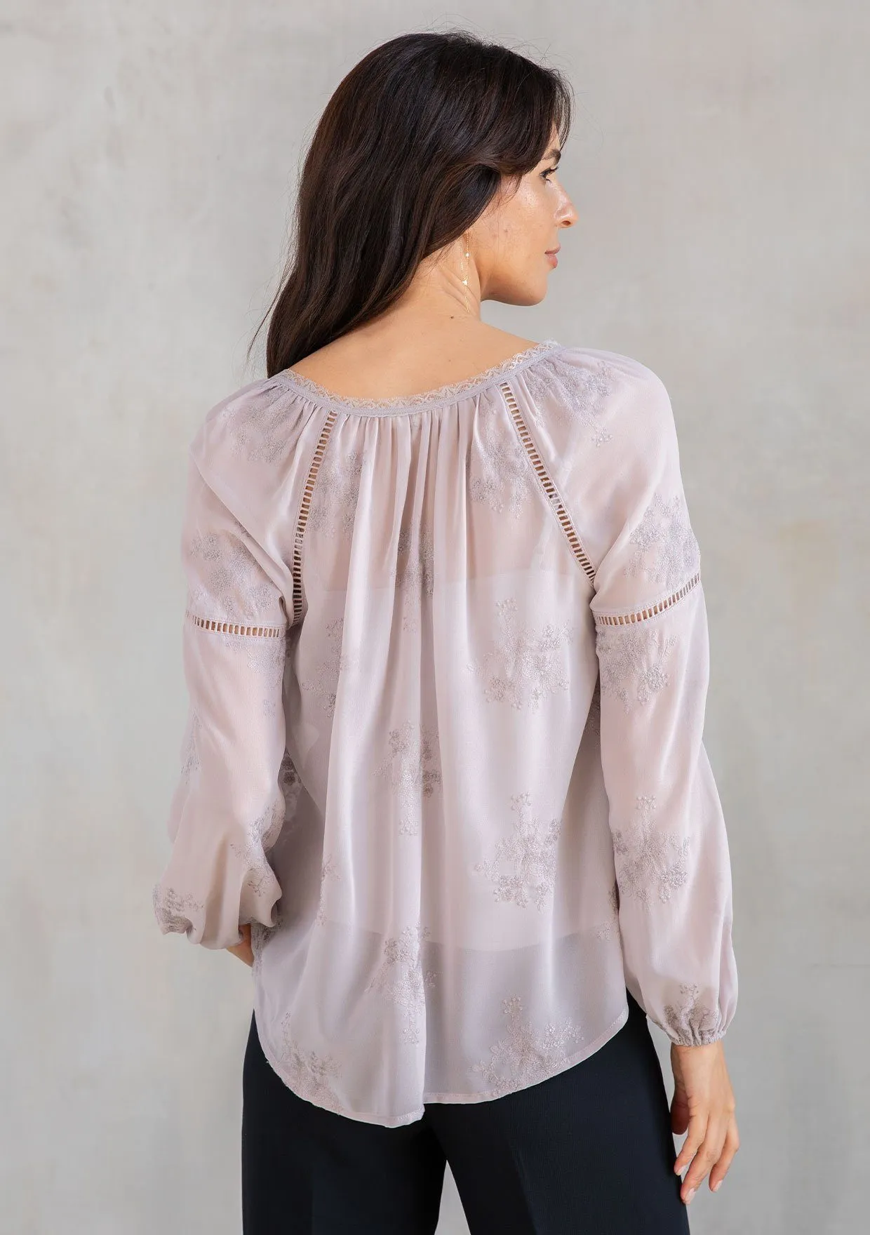 Cameron Embroidered Chiffon Blouse