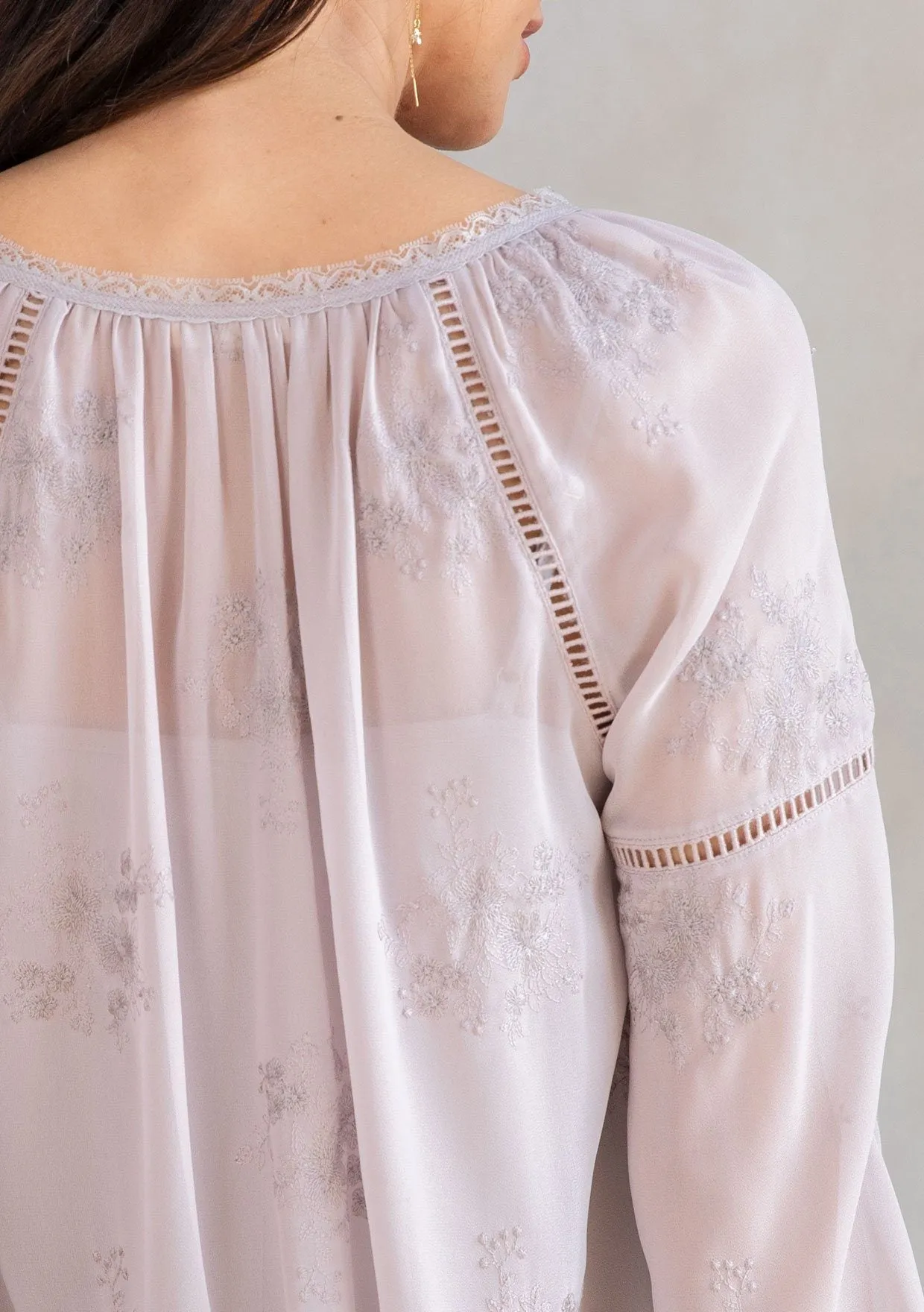 Cameron Embroidered Chiffon Blouse
