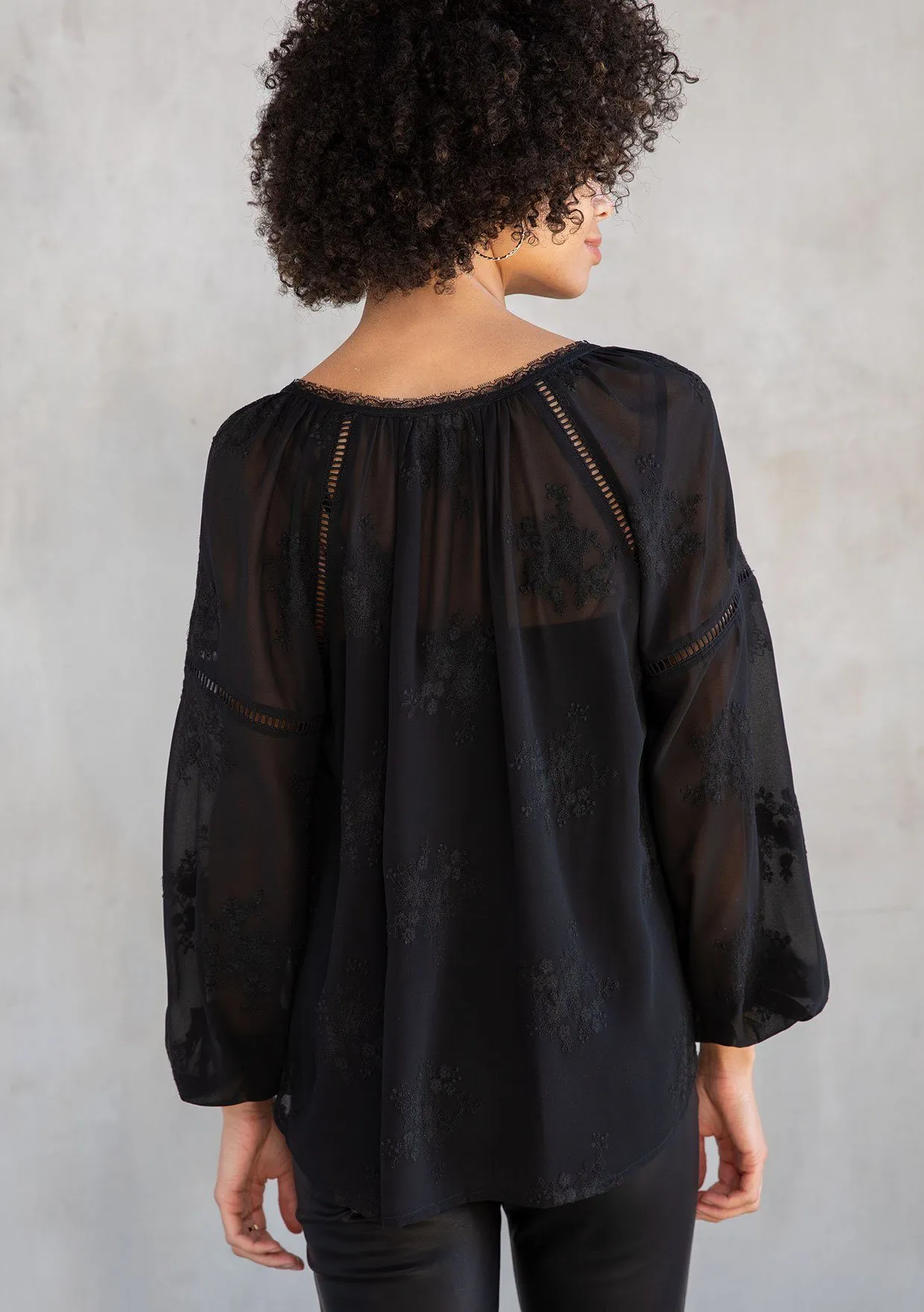 Cameron Embroidered Chiffon Blouse