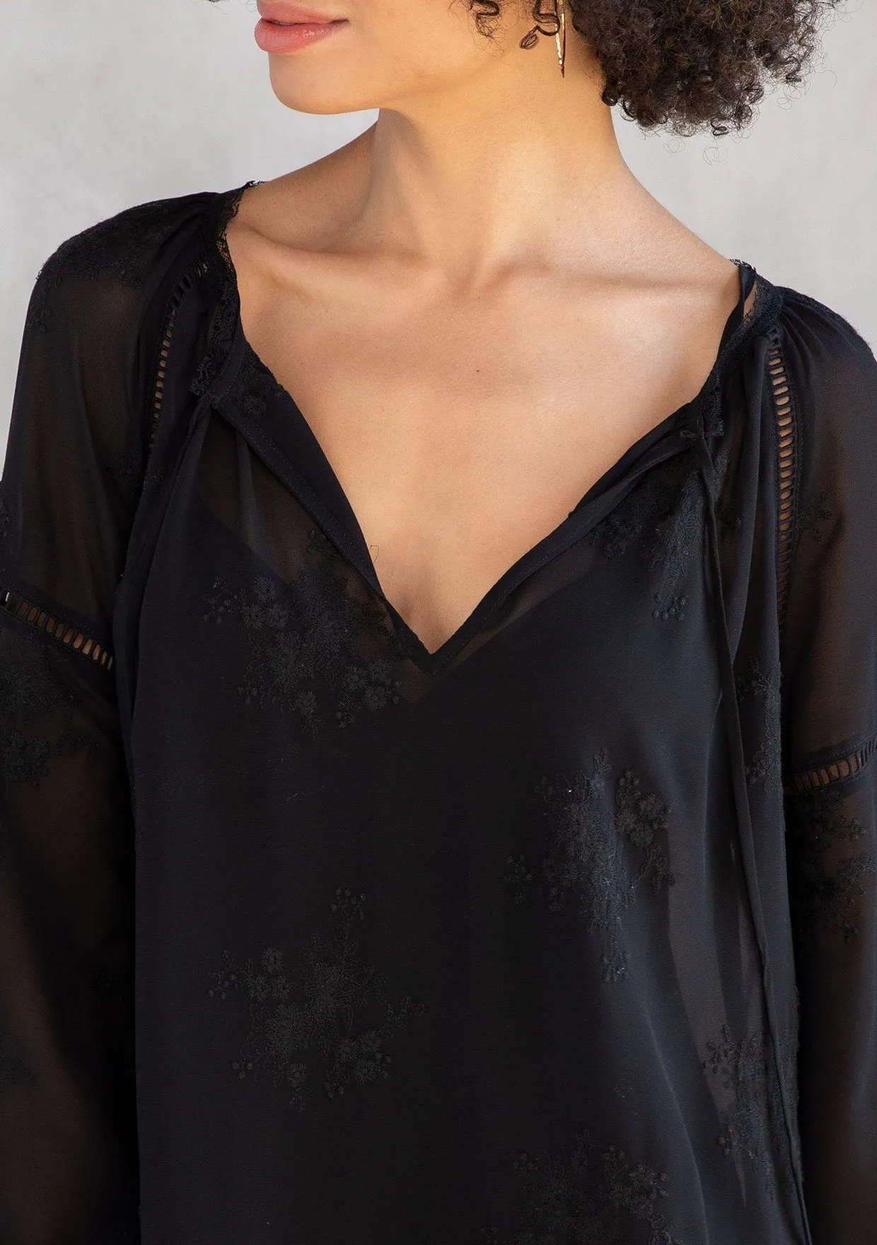 Cameron Embroidered Chiffon Blouse
