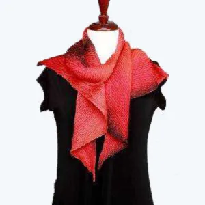 Cathayana Scarf, Zigzag, Red/Black