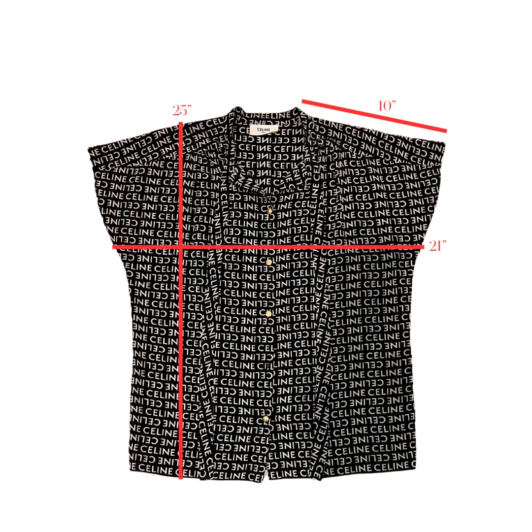 Celine Silk Logo Blouse