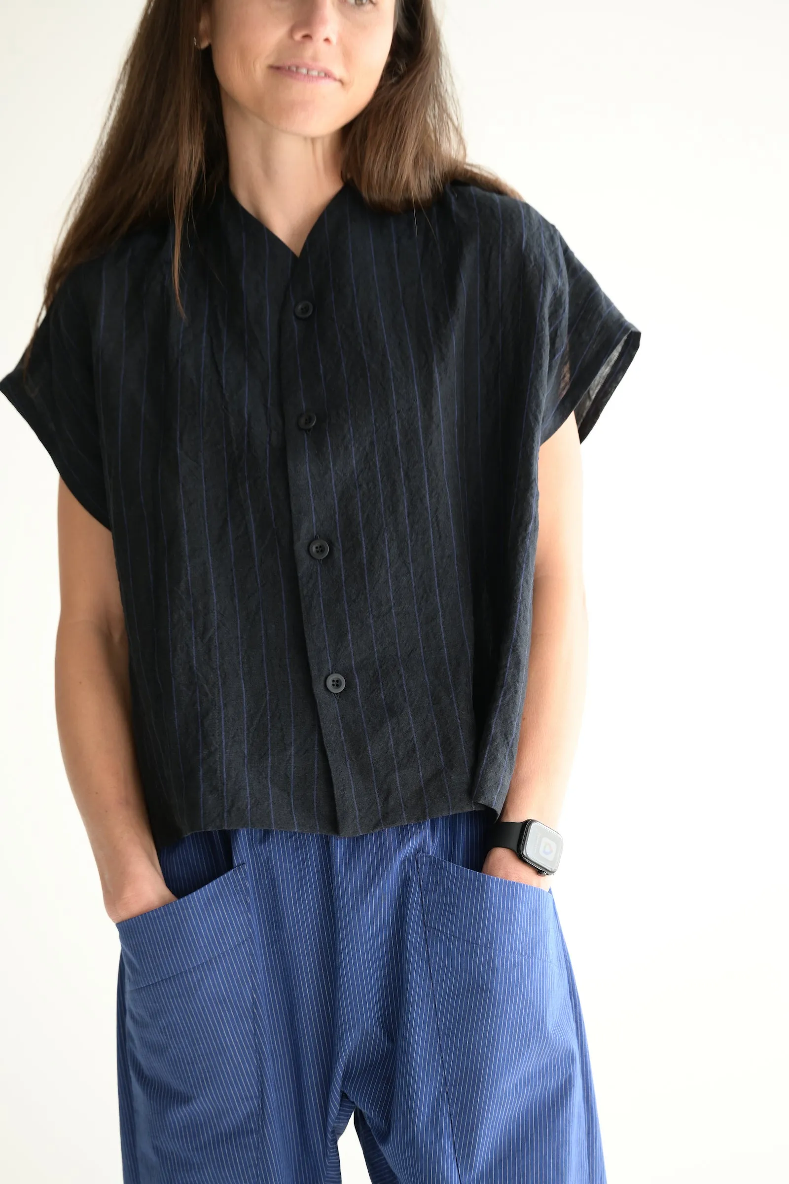 Chandler Shirt in Butcher Stripe Ink