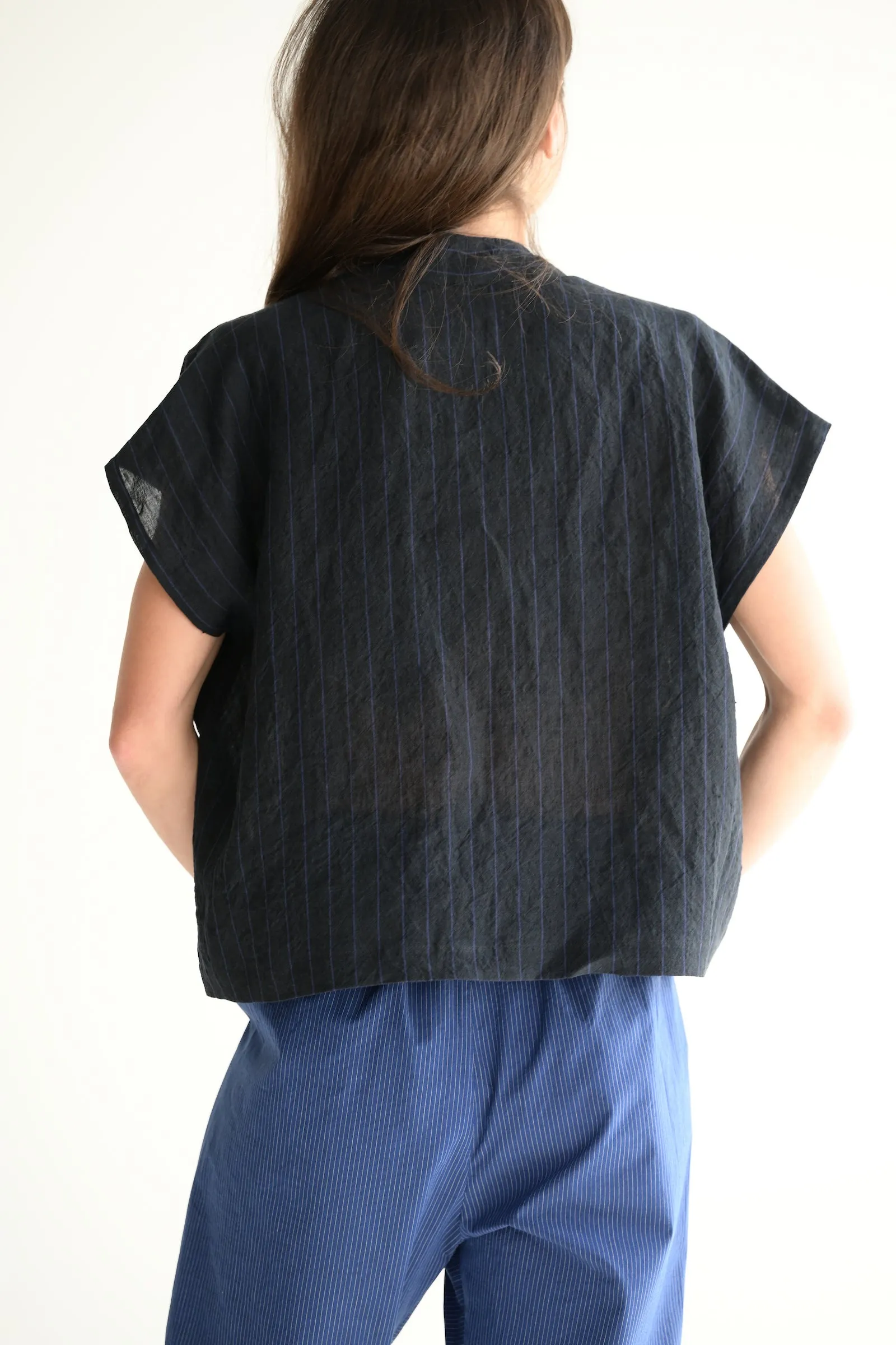 Chandler Shirt in Butcher Stripe Ink