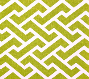 China Seas Fabric: Aga Reverse - Custom Pistachio on Tinted 100% Linen
