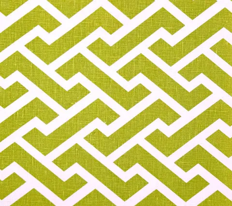 China Seas Fabric: Aga Reverse - Custom Pistachio on Tinted 100% Linen