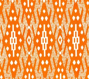 China Seas Fabric: Andros Batik - Custom Orange on Tinted Belgian Linen / Cotton