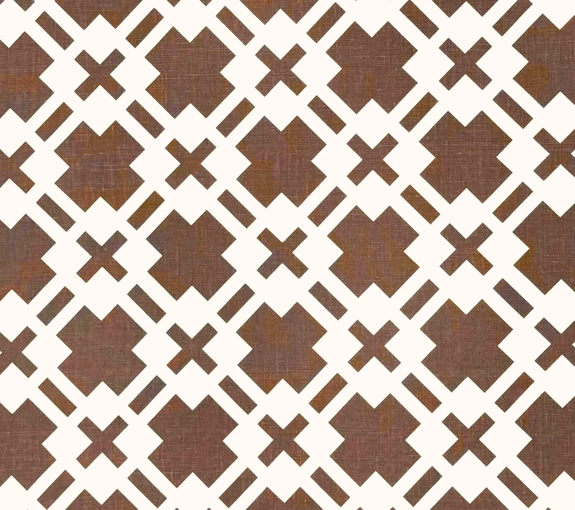 China Seas Fabric: Donovan - Custom Brown on Tan 100% Linen