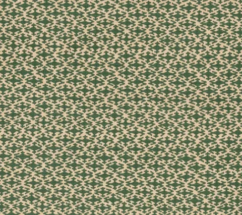 China Seas Fabric: Izmir - Custom Forest Green on Beige Belgian Linen / Cotton