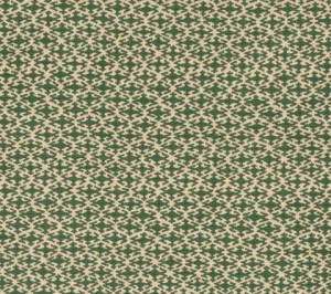 China Seas Fabric: Izmir - Custom Forest Green on Beige Belgian Linen / Cotton
