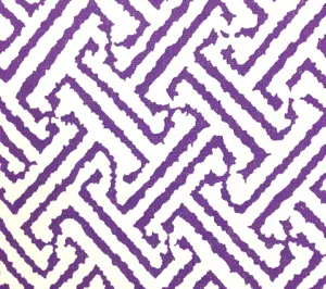 China Seas Fabric: Java Grande - Custom Purple on Tinted Belgian Linen / Cotton