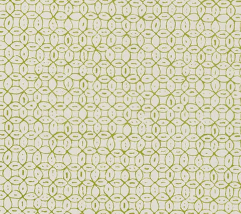 China Seas Fabric: Melong Batik - Custom New Jungle Green on White Belgian Linen / Cotton