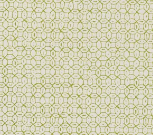 China Seas Fabric: Melong Batik - Custom New Jungle Green on White Belgian Linen / Cotton