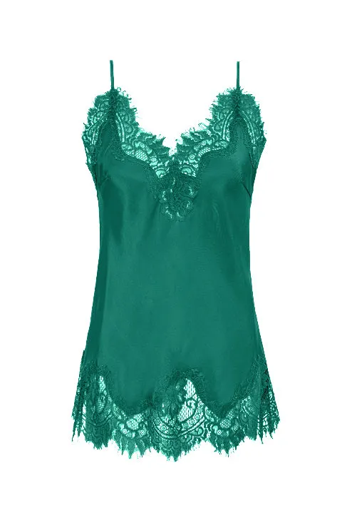 Coco Lace Silk Cami Colombian Jade