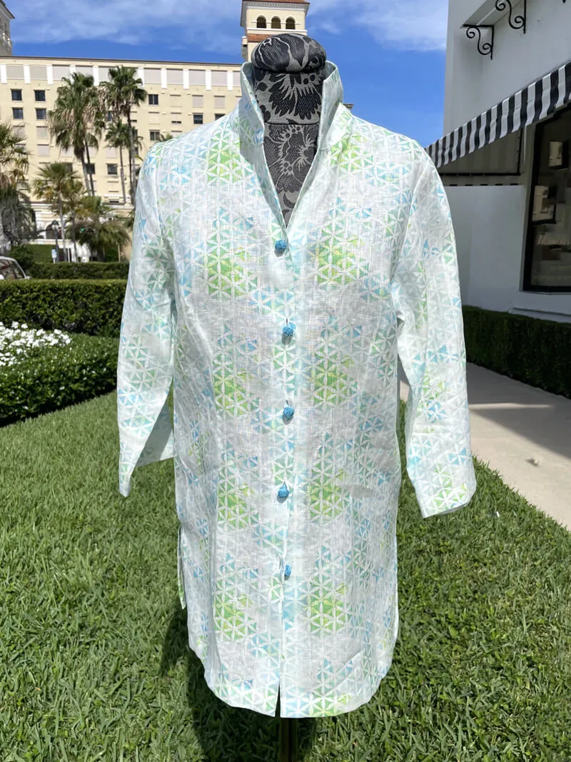 Connie Roberson Blue and Green Geometric Jacket